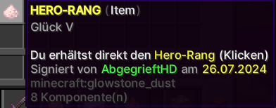Bild für das folgende Item: HERO-RANG