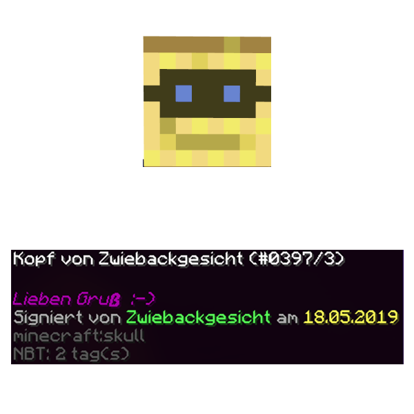 Bild für das folgende Item: Kopf von Zwiebackgesicht (Signatur)